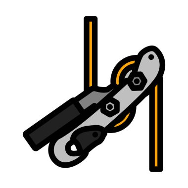 Dağcı Halat Yükseltici Simgesi. Renk Doldurma Tasarımı ile Düzenlenebilir Kalın Tasarım. Vektör İllüstrasyonu.