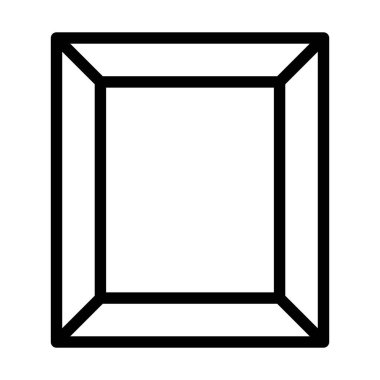 Resim Kare Simgesi. Düzenlenebilir genişlikte kalın tasarım. Vektör İllüstrasyonu.