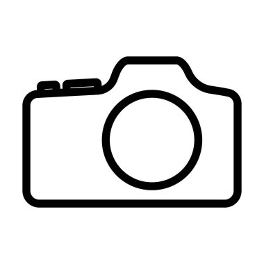 Fotoğraf Kamerasının Simgesi. Düzenlenebilir genişlikte kalın tasarım. Vektör İllüstrasyonu.