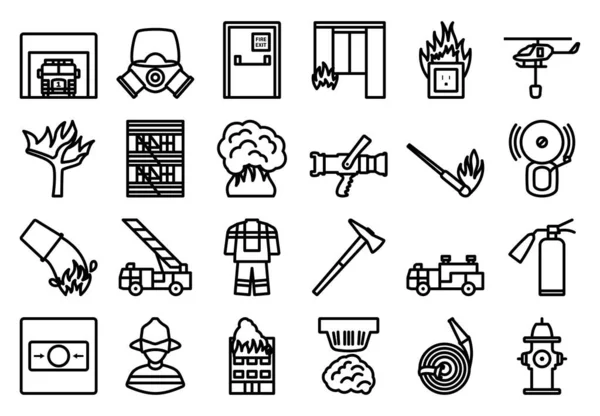 Fire Icon Set Bold Outline Design Editable Stroke Width Vector — Stock Vector