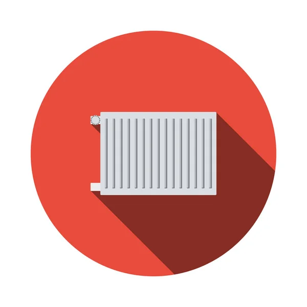 Ikone Des Radiators Flat Circle Schablonendesign Mit Langem Schatten Vektorillustration — Stockvektor