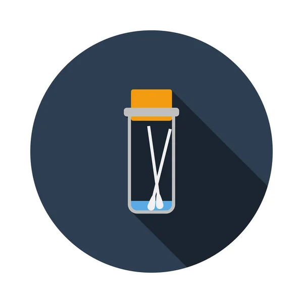 Covid Test Tube Icon Diseño Plantilla Círculo Plano Con Sombra — Vector de stock