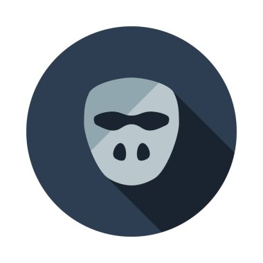 Kriket Kaskı Simgesi. Uzun Gölgeli Düz Çember Şablon Tasarımı. Vektör İllüstrasyonu.