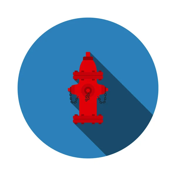 Fire Hydrant Icon Flat Circle Stencil Design Long Shadow Vector — Stock Vector
