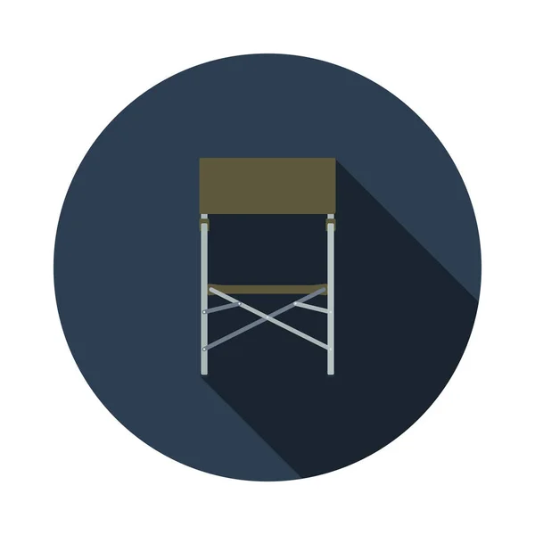 Icon Fishing Folding Chair Плоский Дизайн Трафарета Длинной Тенью Векторная — стоковый вектор