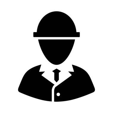 Elektrik Mühendisi Simgesi. Siyah Şablon Tasarımı. Vektör İllüstrasyonu.