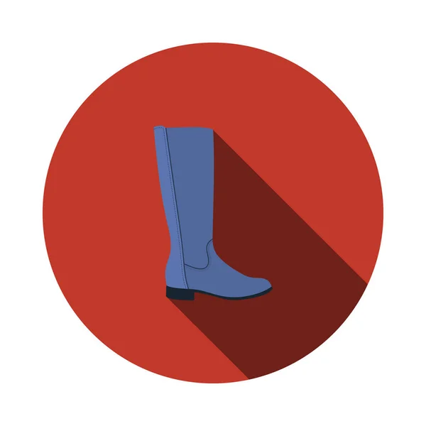 Autumn Woman Boot Icon Diseño Plantilla Círculo Plano Con Sombra — Vector de stock