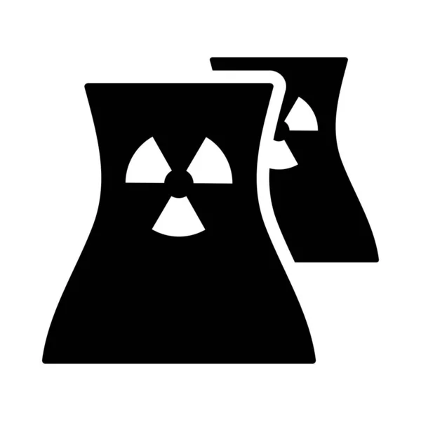 Kerncentrale Ikoon Zwart Potlood Ontwerp Vector Illustratie — Stockvector