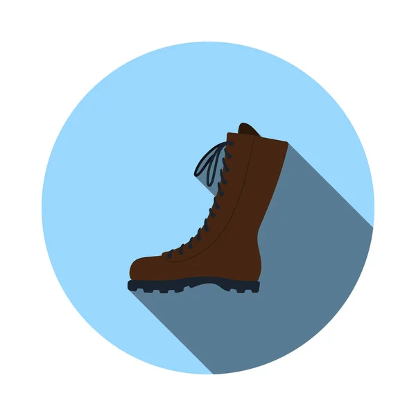 Hiking Boot Icon Diseño Plantilla Círculo Plano Con Sombra Larga — Archivo Imágenes Vectoriales