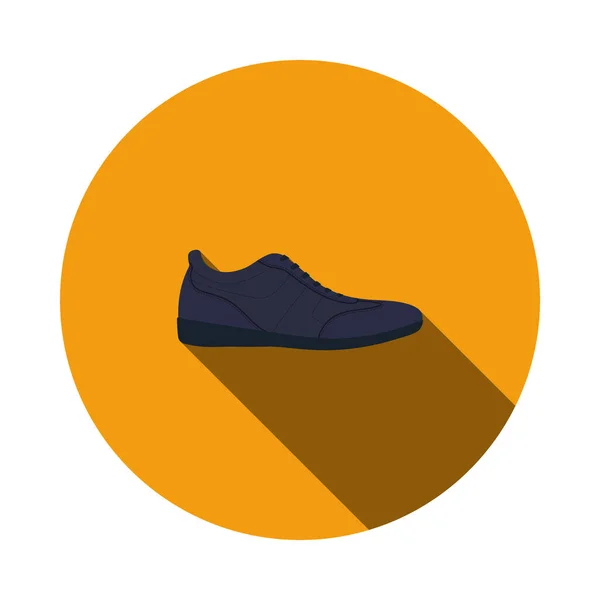 Hombre Casual Shoe Icon Diseño Plantilla Círculo Plano Con Sombra — Vector de stock