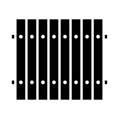 Ui Renklerinde İnşaat Çiti Simgesi. Siyah Şablon Tasarımı. Vektör İllüstrasyonu.