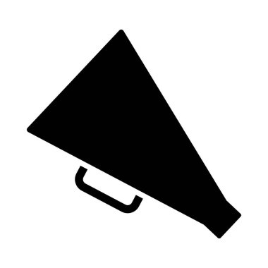 Yönetmen Megafon Simgesi. Siyah Şablon Tasarımı. Vektör İllüstrasyonu.