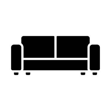 Sinema Kanepesi Simgesi. Siyah Şablon Tasarımı. Vektör İllüstrasyonu.