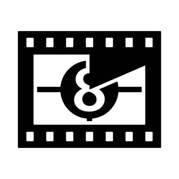 Filmrahmen Mit Countdown Symbol Schwarzes Schablonendesign Vektorillustration — Stockvektor