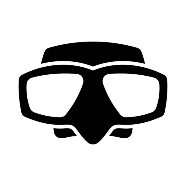 Icono Máscara Buceo Diseño Plantilla Negro Ilustración Vectorial — Vector de stock
