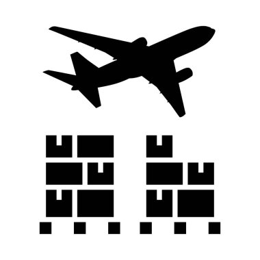 Paletin Altındaki Kutular. Siyah Şablon Tasarımı. Vektör İllüstrasyonu.