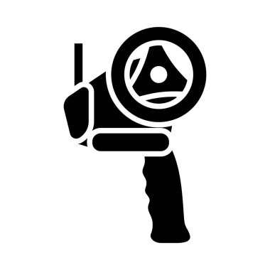 Bant Bantlayıcısı Simgesi. Siyah Şablon Tasarımı. Vektör İllüstrasyonu.