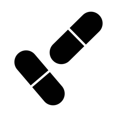 İkon hapları. Siyah Şablon Tasarımı. Vektör İllüstrasyonu.