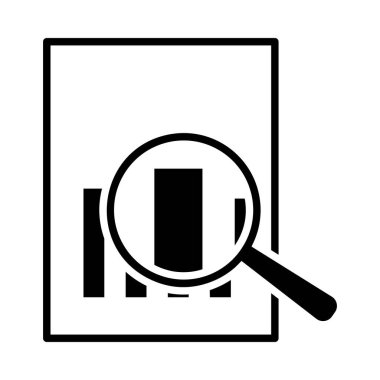 Grafik ikonlu kağıtta muhteşem bir cam. Siyah Şablon Tasarımı. Vektör İllüstrasyonu.