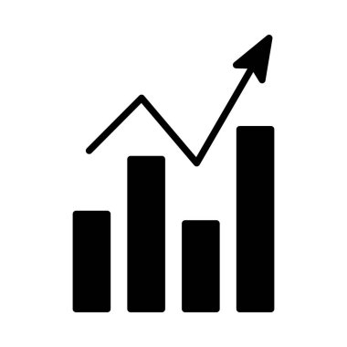Analitik Grafik Simgesi. Siyah Şablon Tasarımı. Vektör İllüstrasyonu.