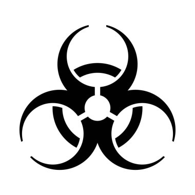 Biyolojik Tehlike Simgesi. Siyah Şablon Tasarımı. Vektör İllüstrasyonu.