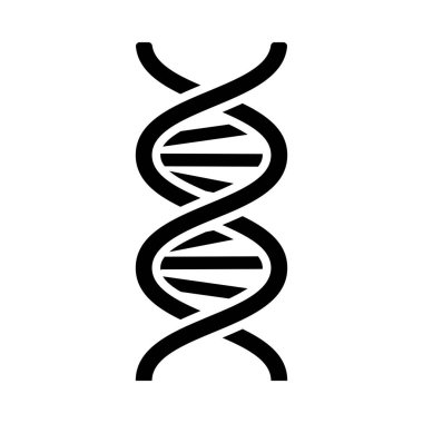 DNA Simgesi. Siyah Şablon Tasarımı. Vektör İllüstrasyonu.