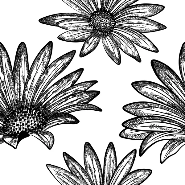 Doodle λουλουδάτο μοτίβο άνευ ραφής — Διανυσματικό Αρχείο