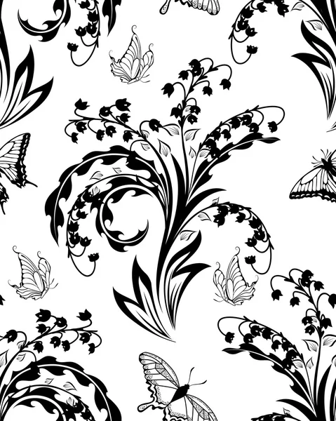 Seamless floral pattern. — Stock Vector