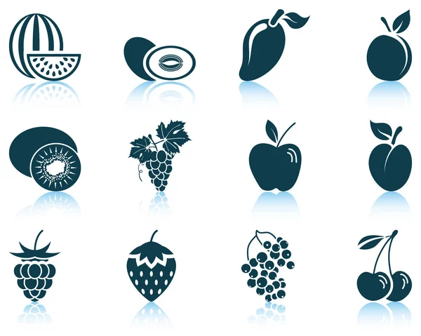 Набор фруктовых икон — стоковый вектор