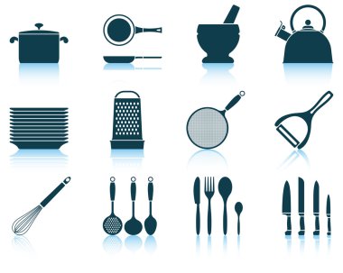 Set mutfak gereçler simgesi