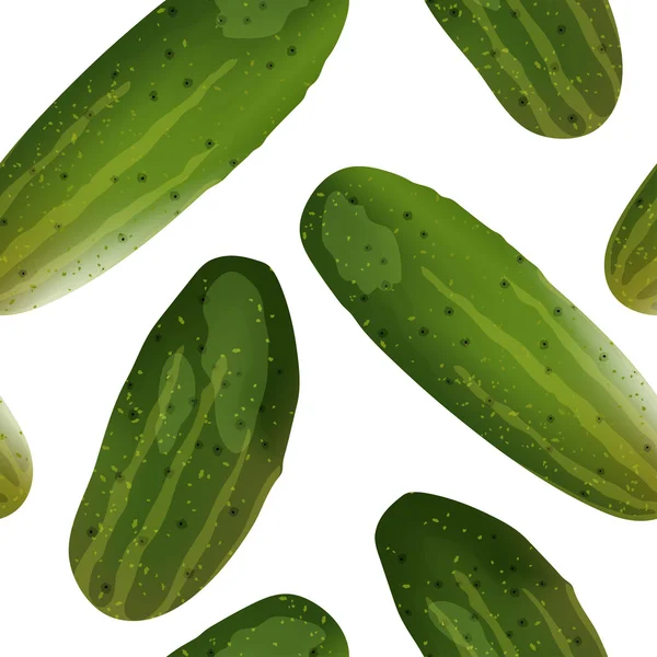 Verse komkommers naadloze patroon — Stockvector