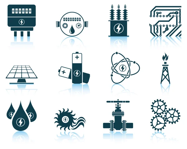 Ensemble d'icônes énergétiques — Image vectorielle