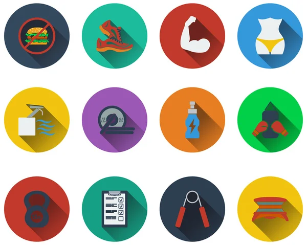 Set of fitness icons — Stock Vector