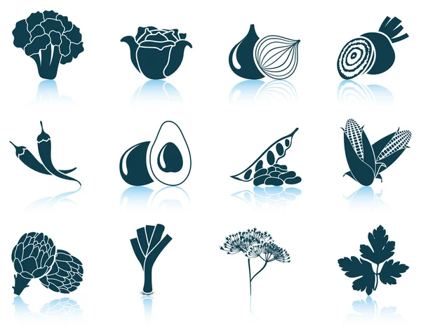 Set of vegetable icons — Stock Vector