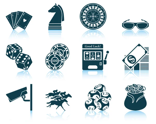 Set van casino pictogrammen. — Stockvector