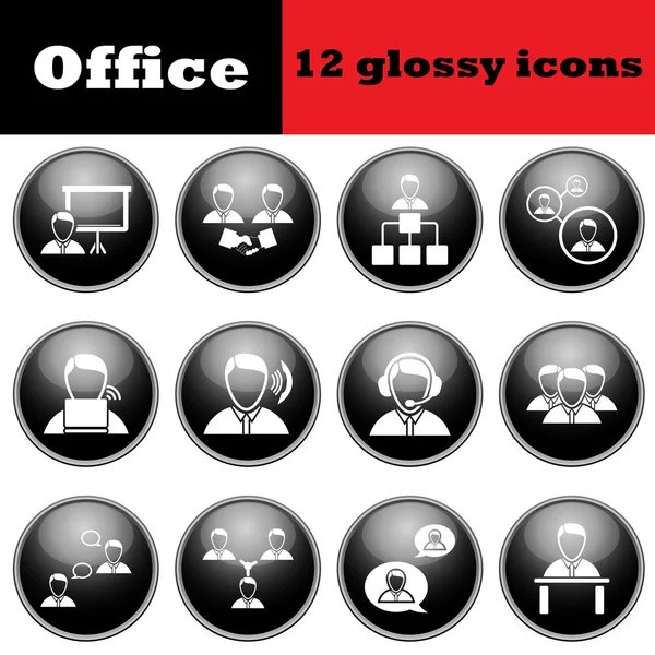 Conjunto de gente de negocios iconos brillantes — Vector de stock