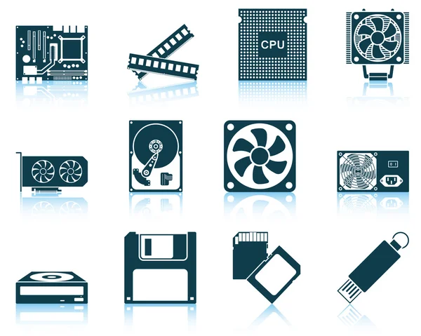 Conjunto de iconos de hardware de computadora — Vector de stock