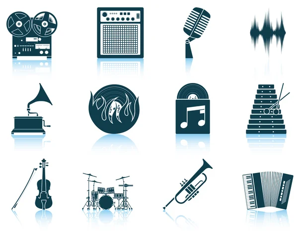 Set van muzikale iconen — Stockvector