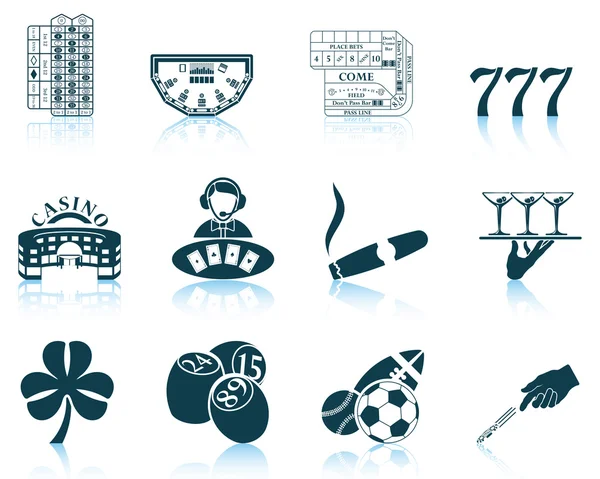 Set of gambling icons — Stock Vector