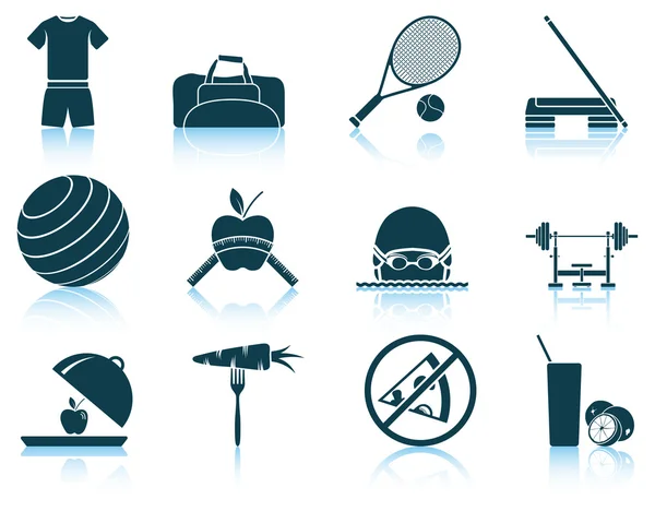 Set of fitness icons — Stock Vector