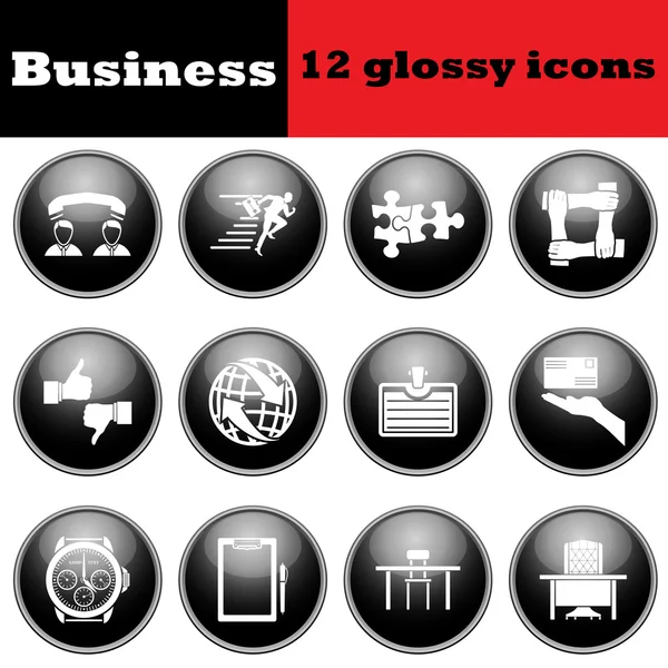 Conjunto de iconos brillantes de negocios — Vector de stock