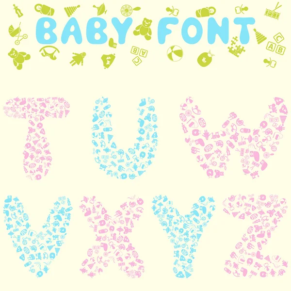 Baby abc font design — Stock Vector
