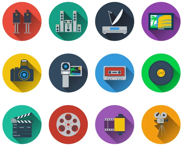 Set of multimedia icons — Stock Vector