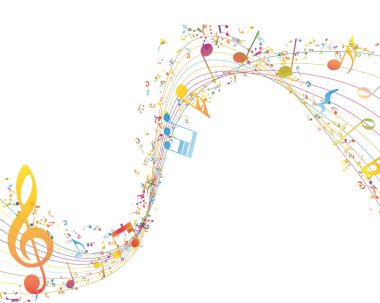 Müzik anahtar notlar satır ile