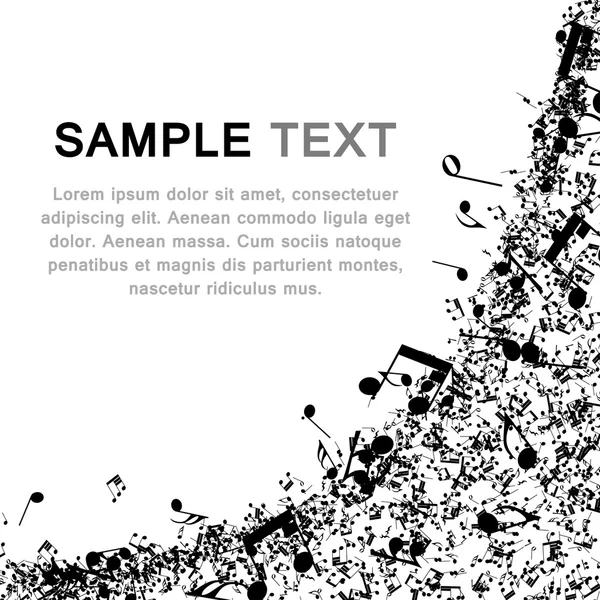 Notas musicales seguidas — Vector de stock