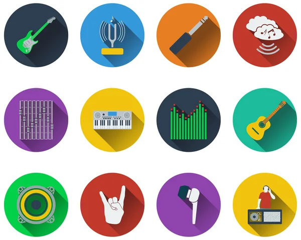 Conjunto de iconos musicales — Vector de stock