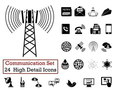 24 Communication Icons clipart