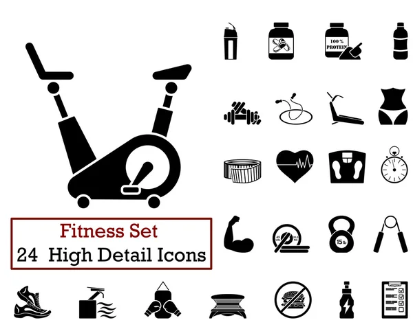 24 iconos de fitness — Vector de stock