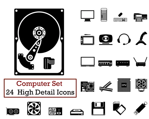 24 iconos de ordenador — Vector de stock