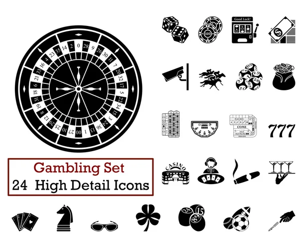 24 Gambling Icons — Stock Vector